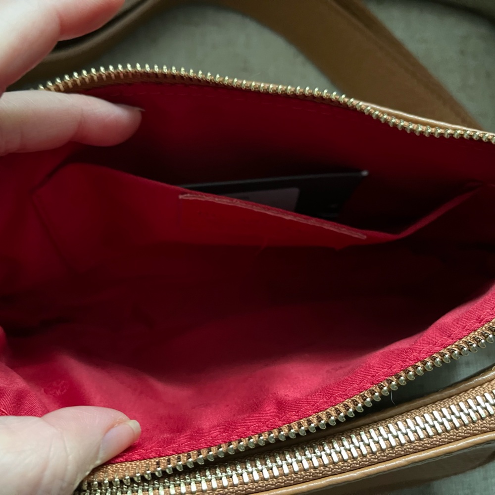 RARE Tuscany Leather Camel Double Sling Bag - Picture 14 of 15